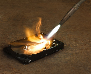 Image showing burning a hard disk drive