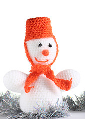 Image showing Happy snowman at the white background