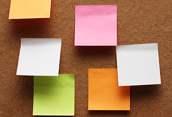 Image showing Blank papers at cork board