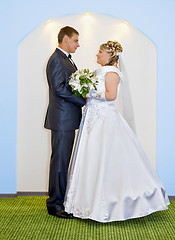 Image showing Bride and groom at wedding