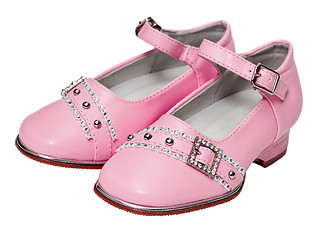 Image showing Pink shoes for girls on white