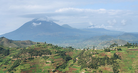 Image showing Virunga Mountains aerial view