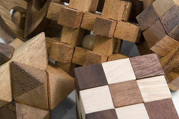 Image showing wooden 3D puzzles