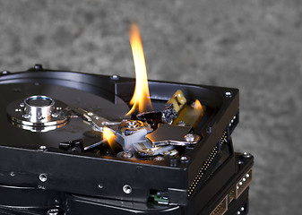 Image showing burning hard disks