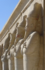 Image showing figures at the Mortuary Temple of Hatshepsut in Egypt