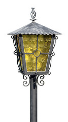 Image showing wrought-iron lamp in white back