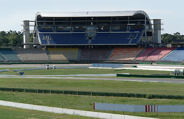 Image showing race course and tribune at summer time