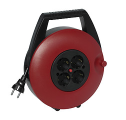 Image showing red plastic cable reel