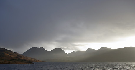 Image showing evening scenery at Loch Bad a Gail