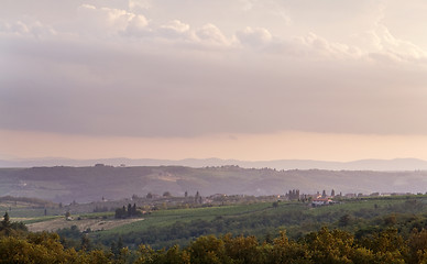 Image showing evening scenery near San Regolo in Chianti