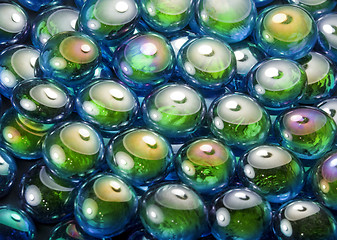 Image showing iridescent glass beads