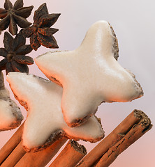 Image showing cinnamon stars and spice