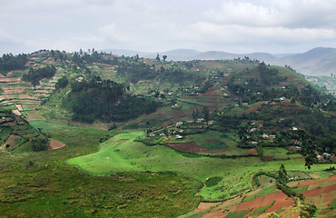 Image showing Virunga Mountains aerial view