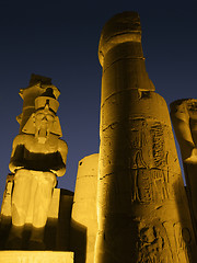 Image showing illuminated detail of the Luxor Temple