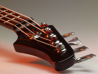 Image showing Bass guitar detail