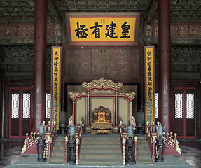 Image showing throne in the Forbidden City