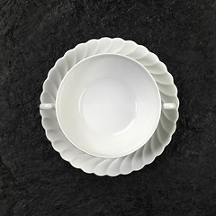 Image showing white porcelain soup plate