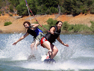 Image showing Wakeboarder couple