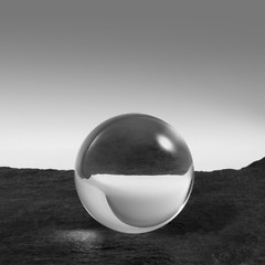 Image showing crystal ball on stone surface