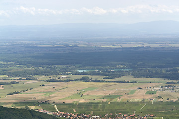 Image showing aerial view near Haut-Koenigsbourg Castle in France