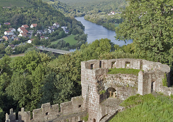 Image showing aerial scenery around Wertheim Castle