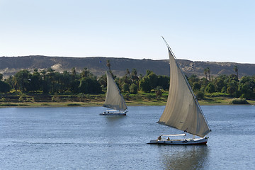 Image showing sailing boats on River Nile