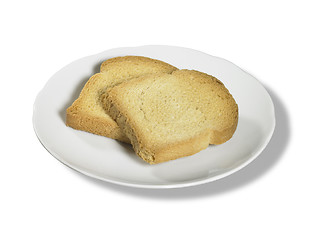 Image showing rusk slices on porcelain plate