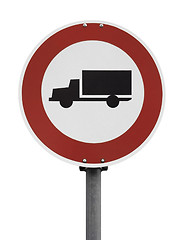 Image showing no trucks sign