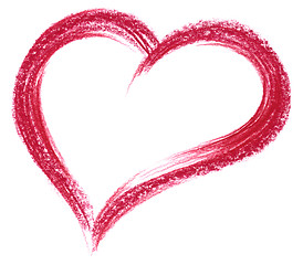 Image showing red crayon heart