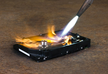 Image showing welding torch and hard disk