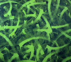 Image showing painted green brush strokes