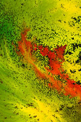 Image showing red flow in greenish back