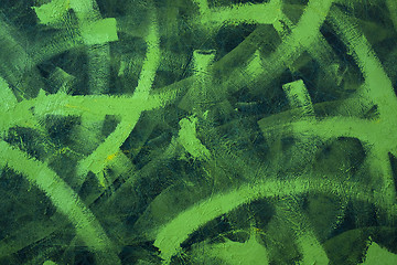 Image showing painted green brush strokes