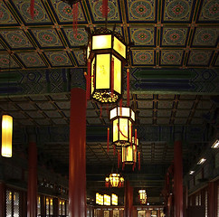 Image showing chinese ceiling and lamps