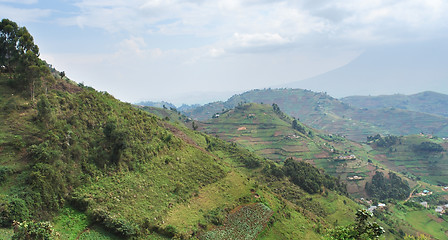 Image showing Virunga Mountains aerial view