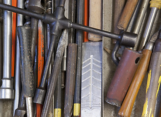 Image showing various hand tools background