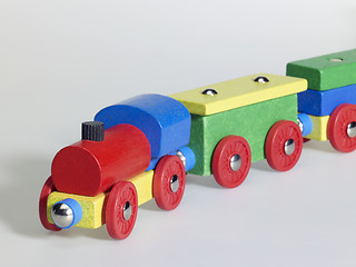 Image showing colorful wooden toy train