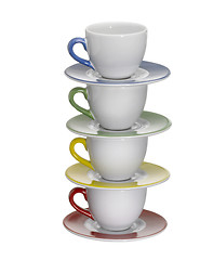 Image showing colored porcelain cups