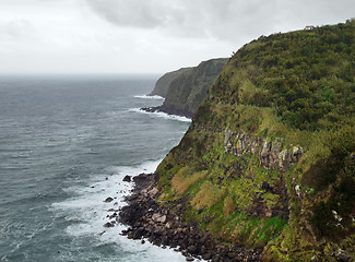 Image showing cliffy coastal scenery at the Azores