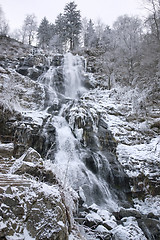 Image showing Todtnau Waterfall at winter time