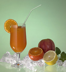 Image showing glass of fruit juice