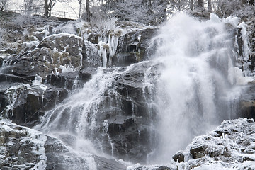 Image showing Todtnau Waterfall at winter time