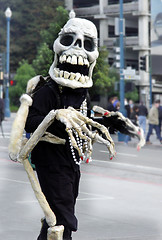 Image showing Skeleton waking on the street