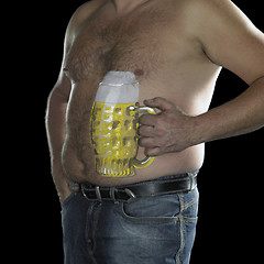 Image showing man with beer belly