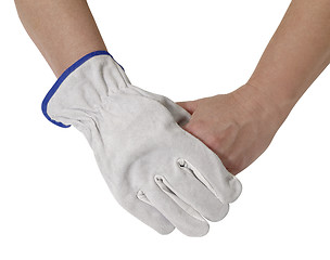 Image showing gloved hand