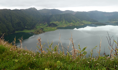 Image showing lakeside scenery at the Azores