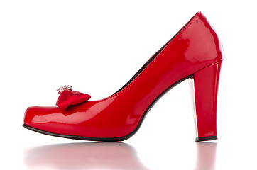 Image showing Red high heel women shoe 