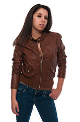 Image showing Brown leather