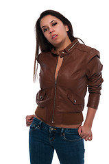 Image showing Brown leather