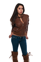 Image showing Brown leather